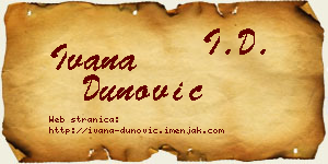 Ivana Dunović vizit kartica